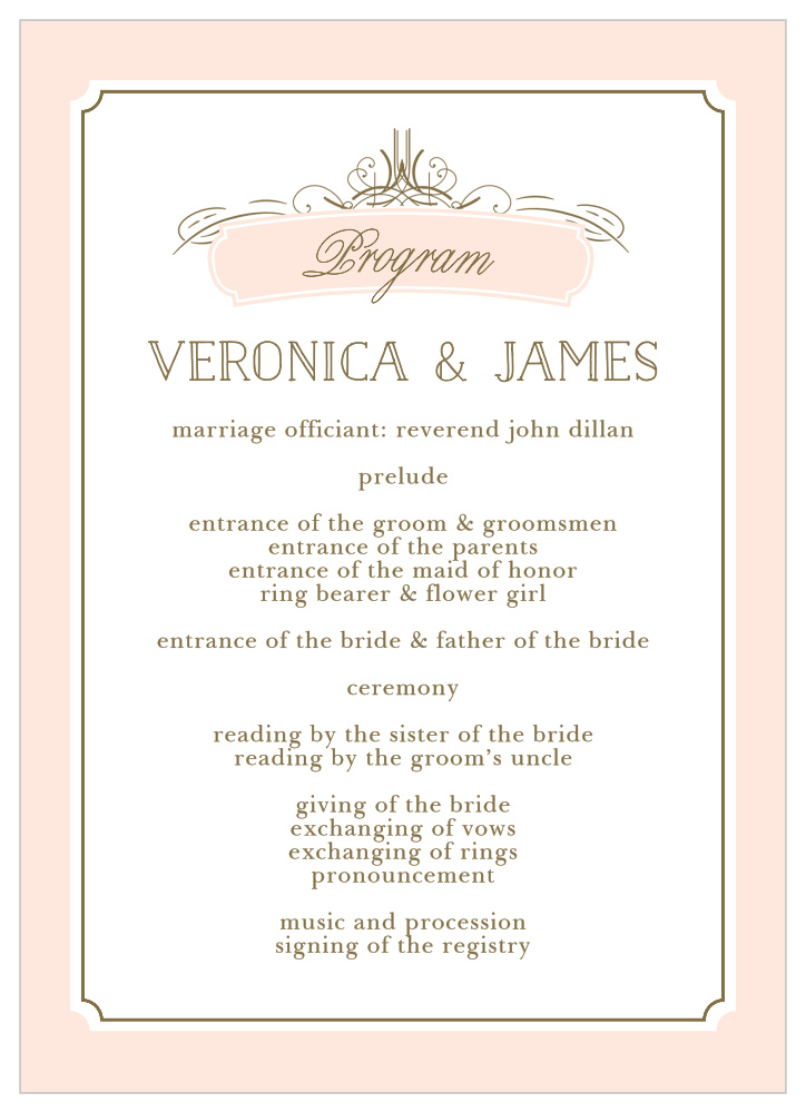 Opulent Frames Wedding Programs