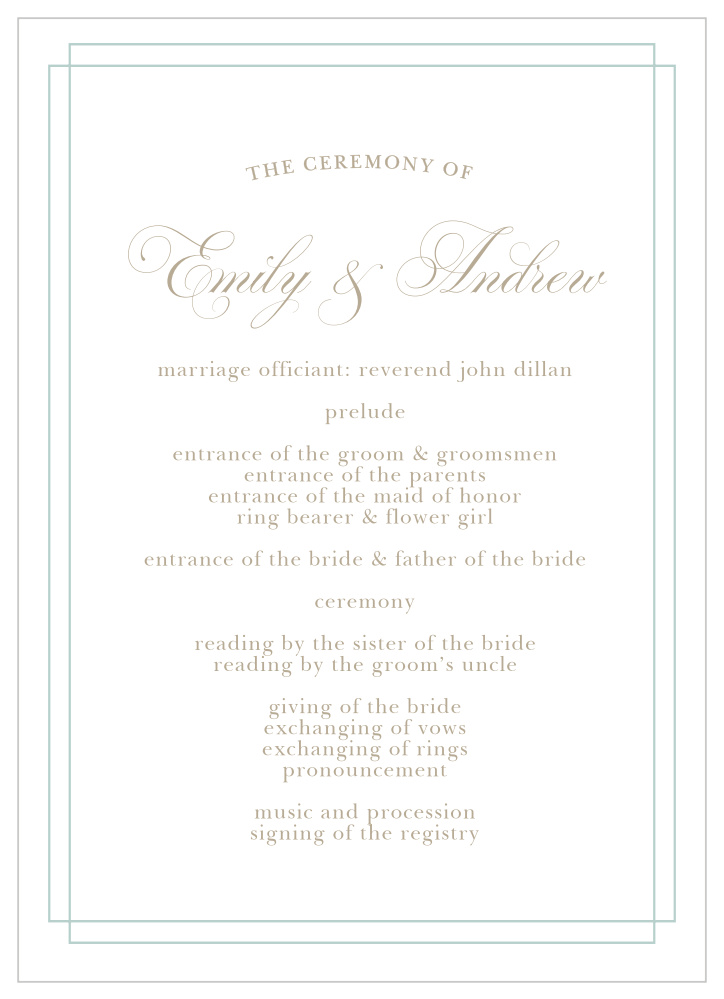 Emily Swash Wedding Programs