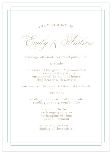 Emily Swash Wedding Programs