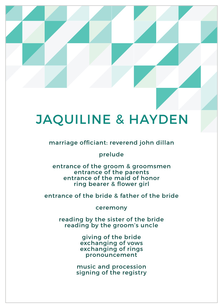 Chic Geometric Wedding Programs