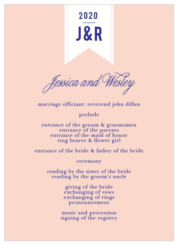 Modern Banner Wedding Programs