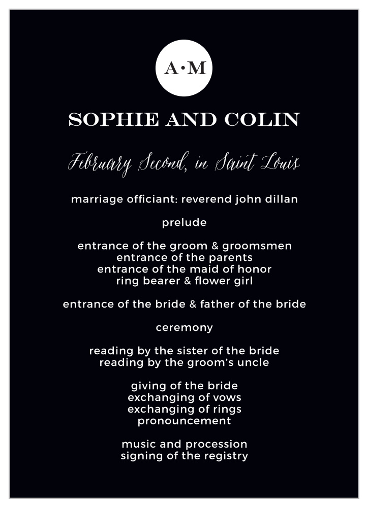 Modern Elegant Wedding Programs