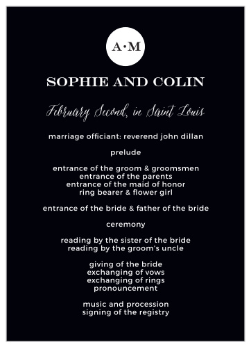 Modern Elegant Wedding Programs