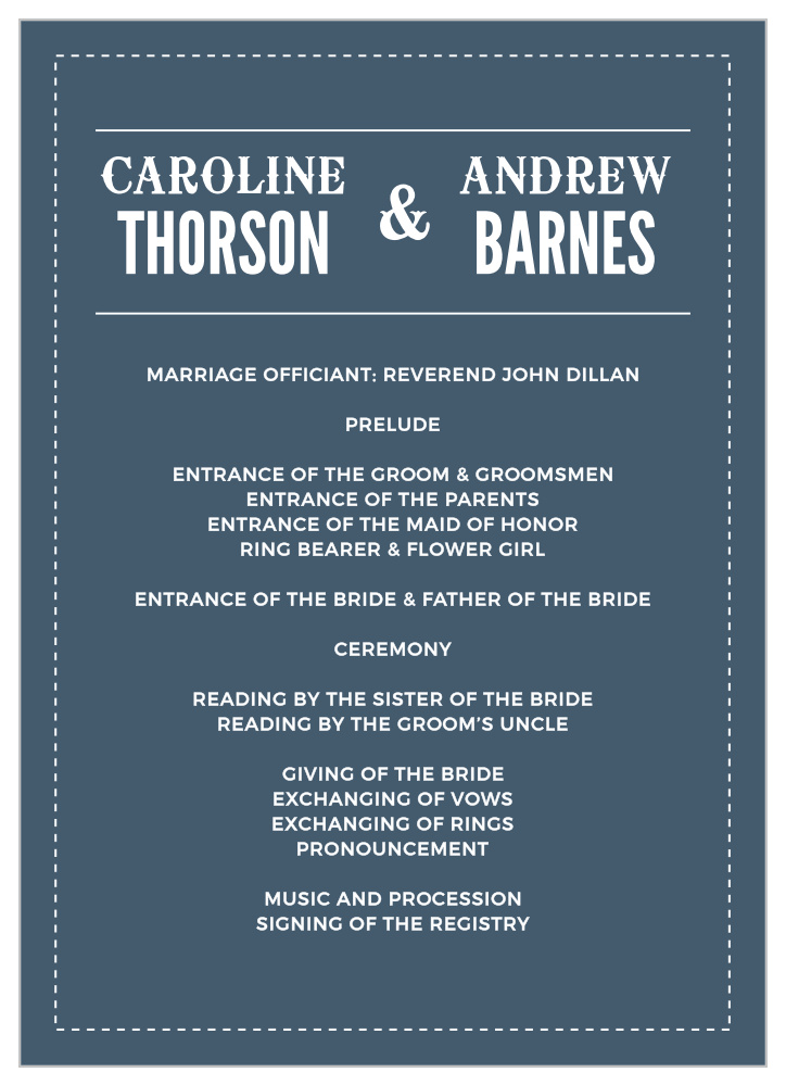 Retro Poster Wedding Programs