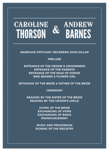 Retro Poster Wedding Programs