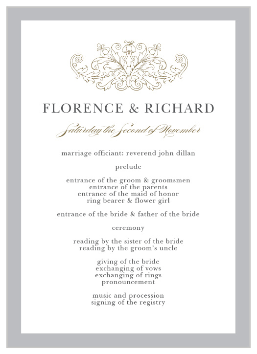 Vintage Damask Wedding Programs