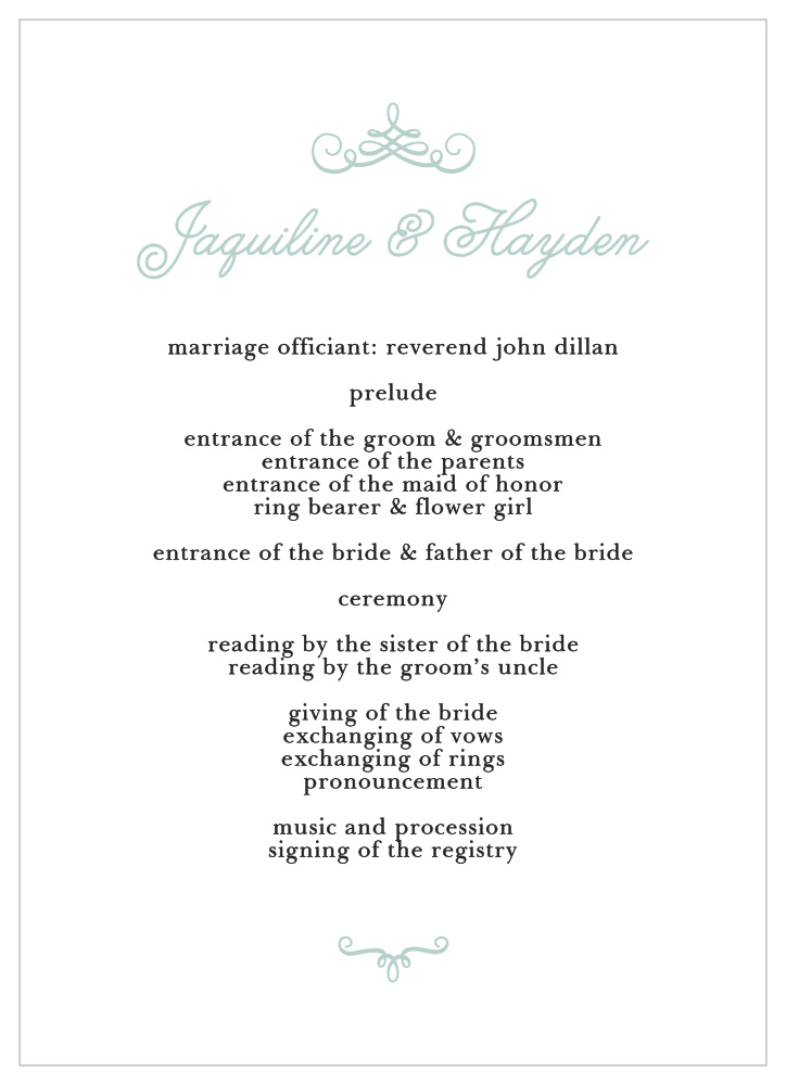 Whimsical Script Wedding Programs