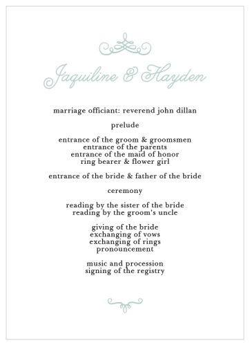 Whimsical Script Wedding Programs
