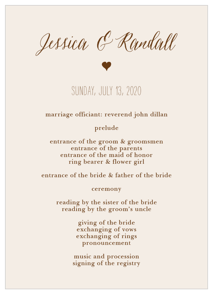 Drawn Together Wedding Programs