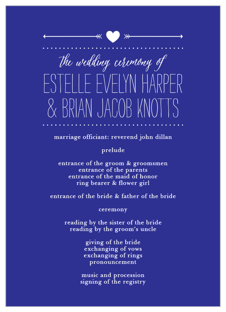 Playful Poster Wedding Programs