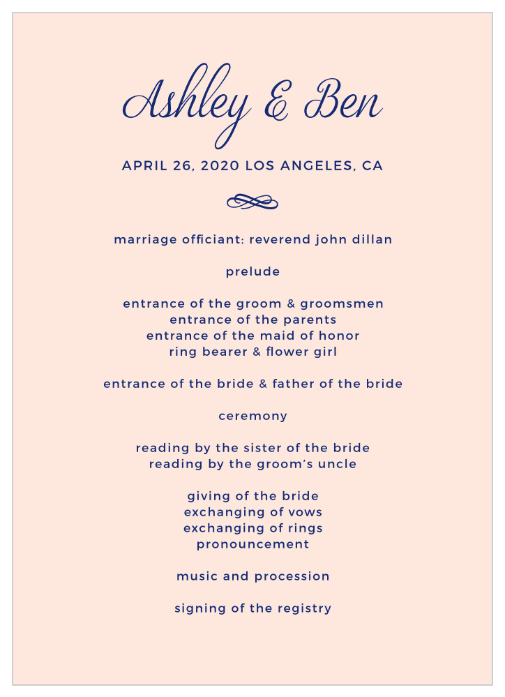 Diamond Monogram Wedding Programs
