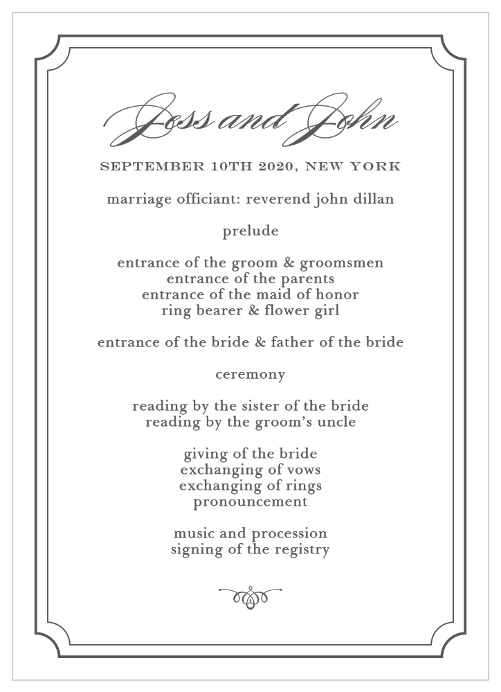 Elegant Script Wedding Programs
