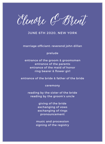 Rustic Script Wedding Programs