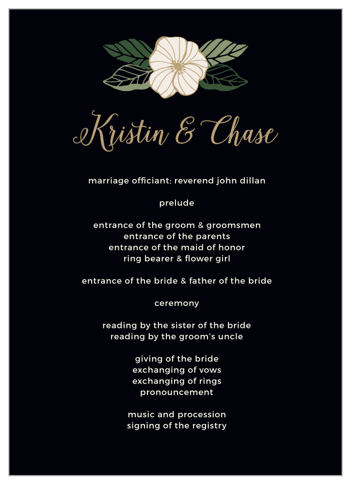 Garden Floral Wedding Programs