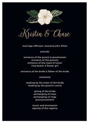 Garden Floral Wedding Programs