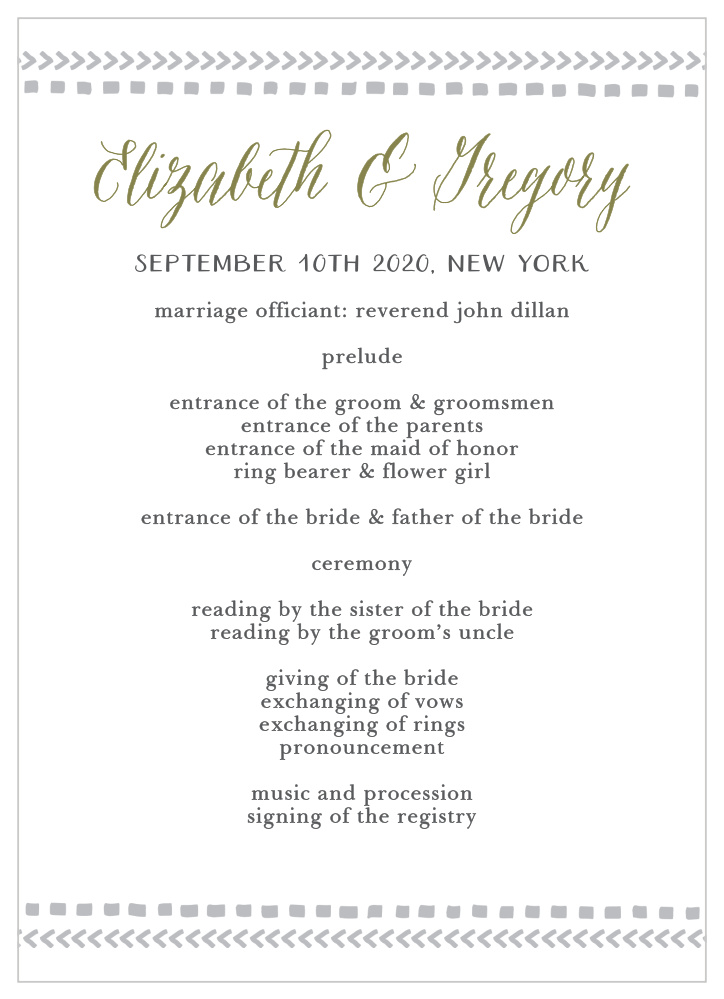 Rustic Tribal Wedding Programs