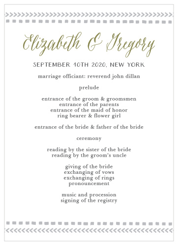 Rustic Tribal Wedding Programs