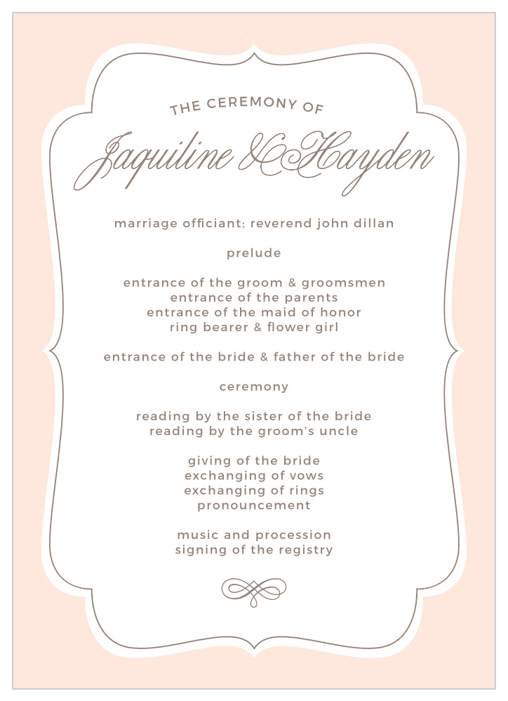 Vintage Frame Wedding Programs