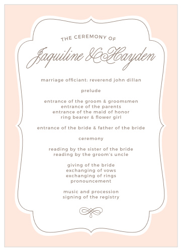 Vintage Frame Wedding Programs