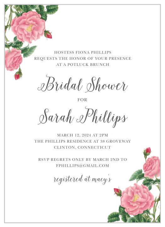 Share your blossoming love with our beautiful Budding Blooms Bridal Shower Invitations.