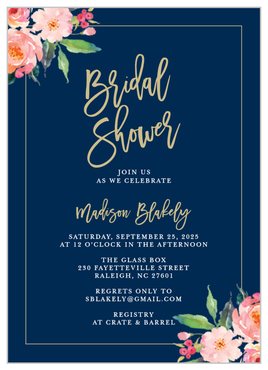 Play with the colors and fonts of the Standing Ovation Bridal Shower Invitations to create your truly custom Invites.