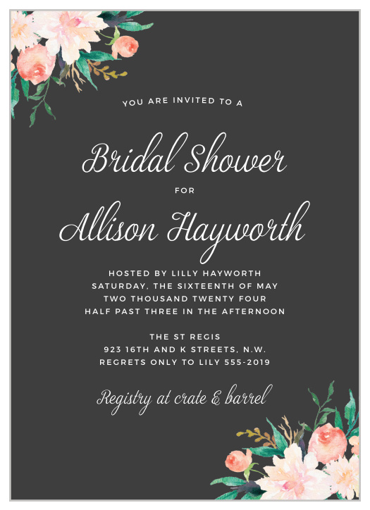 Celebrate with the Blossoming Love Bridal Shower Invitations from the Crafty Pie Collection at Basic Invite. 