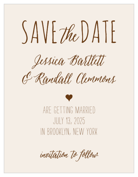 Announce your wedding with the handcrafted look of the Drawn Together Save-the-Date Cards from the Crafty Pie Collection at Basic Invite.
