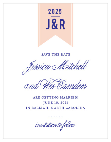 Notify friends and family of your upcoming wedding with the Modern Banner Save-the-Date Cards.