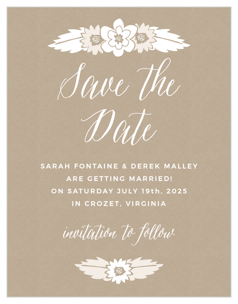 Rustic Floral Save the Date Cards