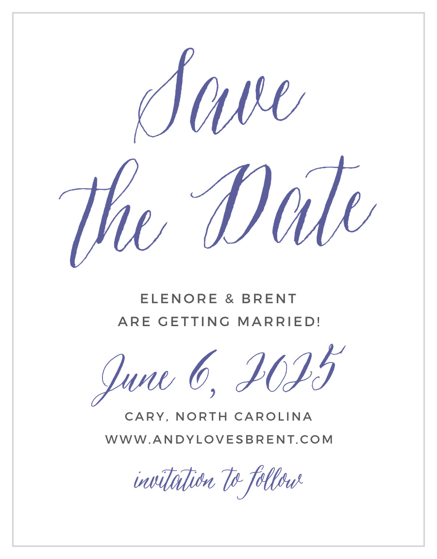 Rustic Script Save the Date Cards