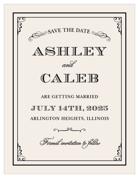 The Grand Victorian Save-the-Date Magnets from the Crafty Pie Collection at Basic Invite announce your wedding with the romance of bygone eras.  