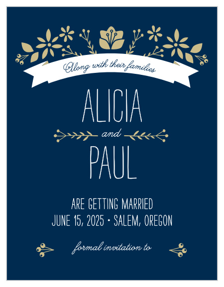 Announce your wedding day with the rustic refinement of the Folksy Floral Save-the-Date Magnets. 