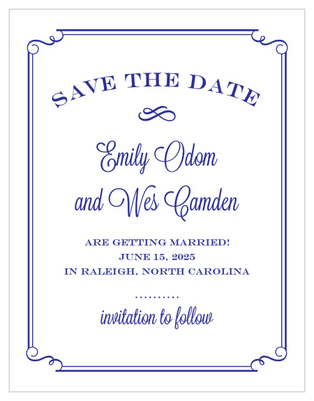 Announce your wedding date with the Handwritten Deco Save-the-Date Magnets. 