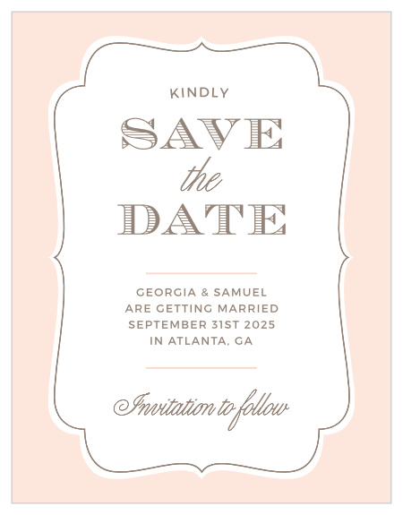 The Vintage Frame Save-the-Date Magnets announce your union with classic style. 