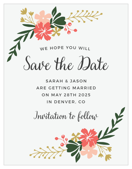 Vibrant florals decorate the Garden Party Save-the-Date Magnets.