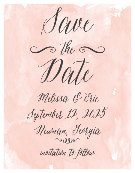 Make the Watercolor Script Save-the-Date Magnets your own by adding your colors, text, and even photos with a real-time preview of every change.