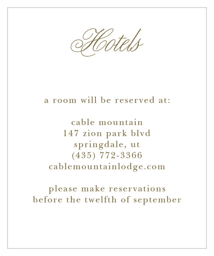 Opulent Frames Accommodation Cards