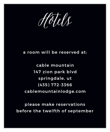 Modern Elegant Accommodation Cards
