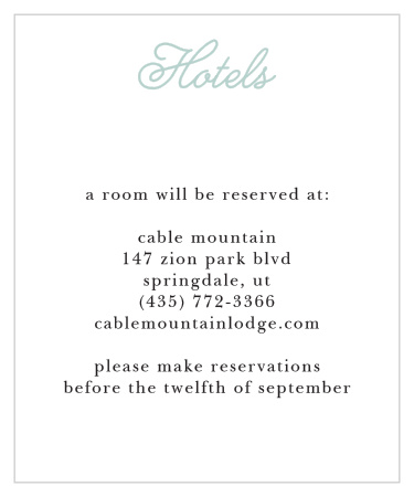 Whimsical Script Accommodation Cards