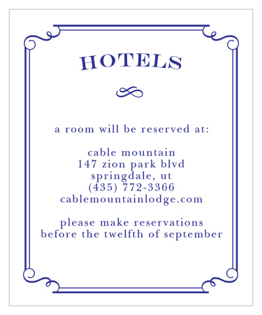 Handwritten Deco Accommodation Cards