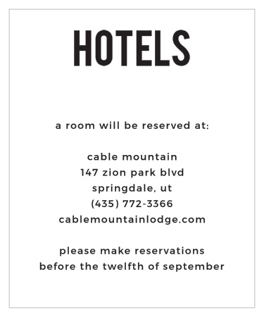 Modern Poster Accommodation Cards