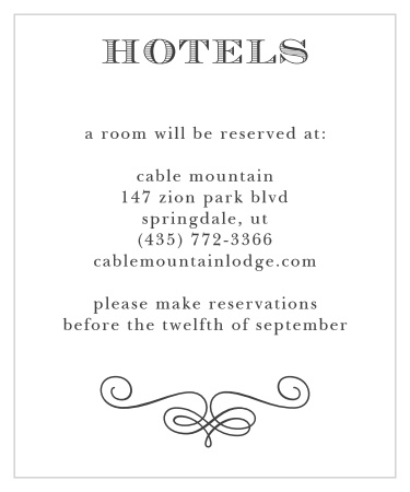 Fancy Chalkboard Accommodation Cards
