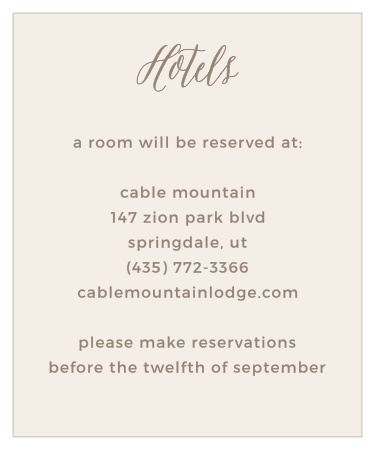 Rustic Floral Accommodation Cards