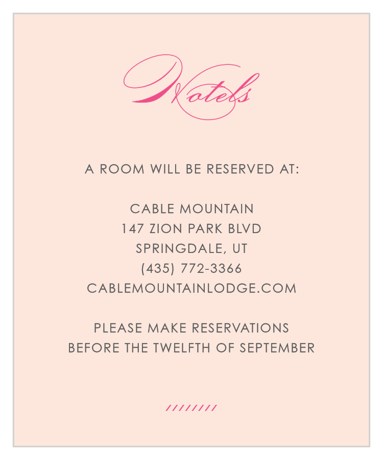 Diamond Monogram Accommodation Cards