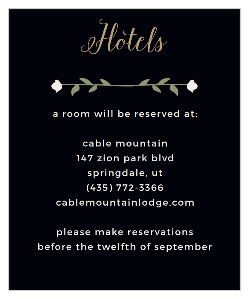 Garden Floral Accommodation Cards
