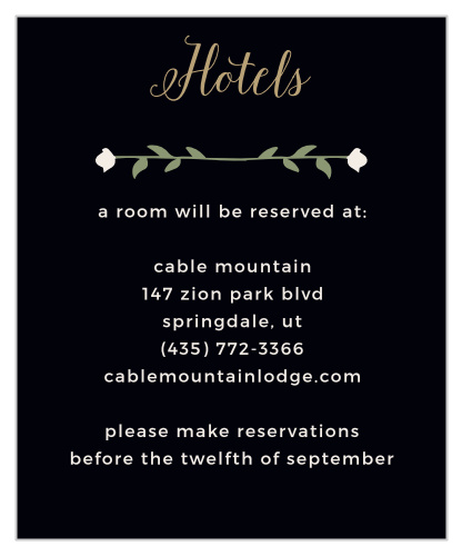 Garden Floral Accommodation Cards