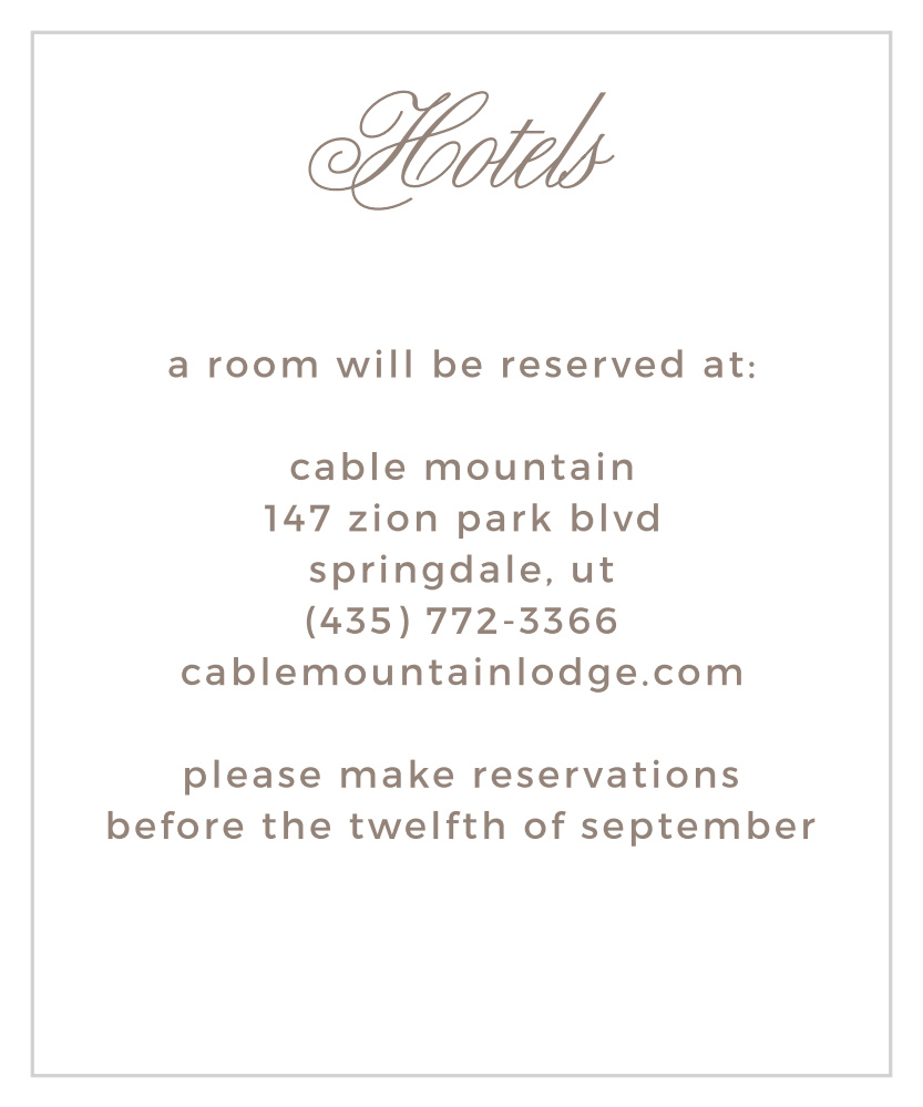 Vintage Frame Accommodation Cards