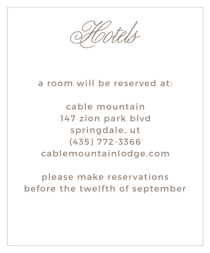 Vintage Frame Accommodation Cards