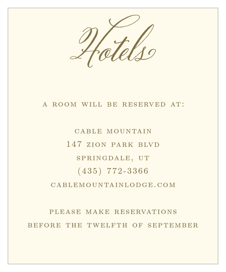 Romantic Vintage Accommodation Cards
