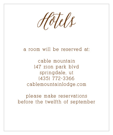 Rustic Wood Accommodation Cards
